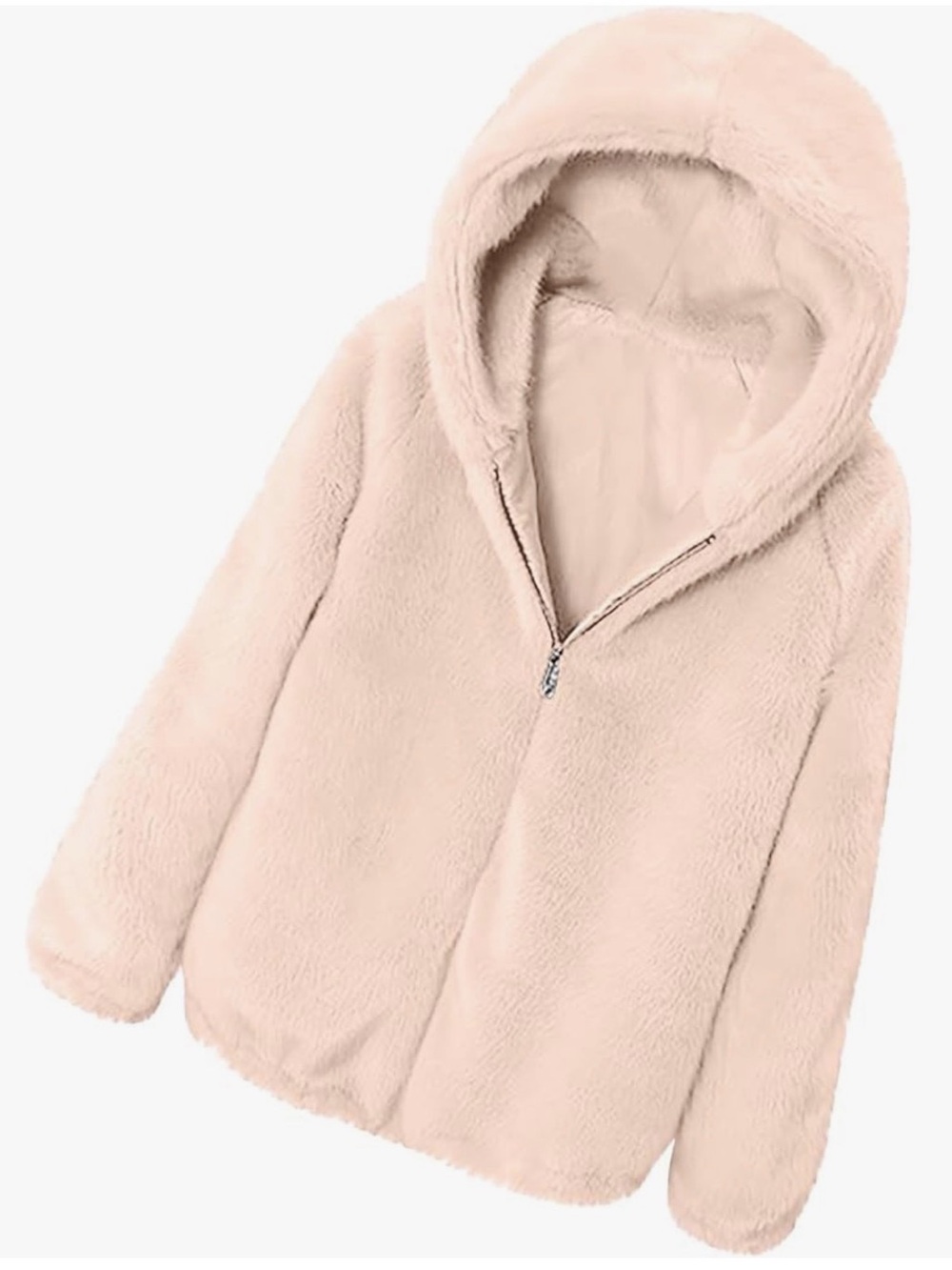 Primark Plush Hooded Zip Jacket - Pale Pink